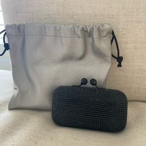 black beaded mini evening clutch